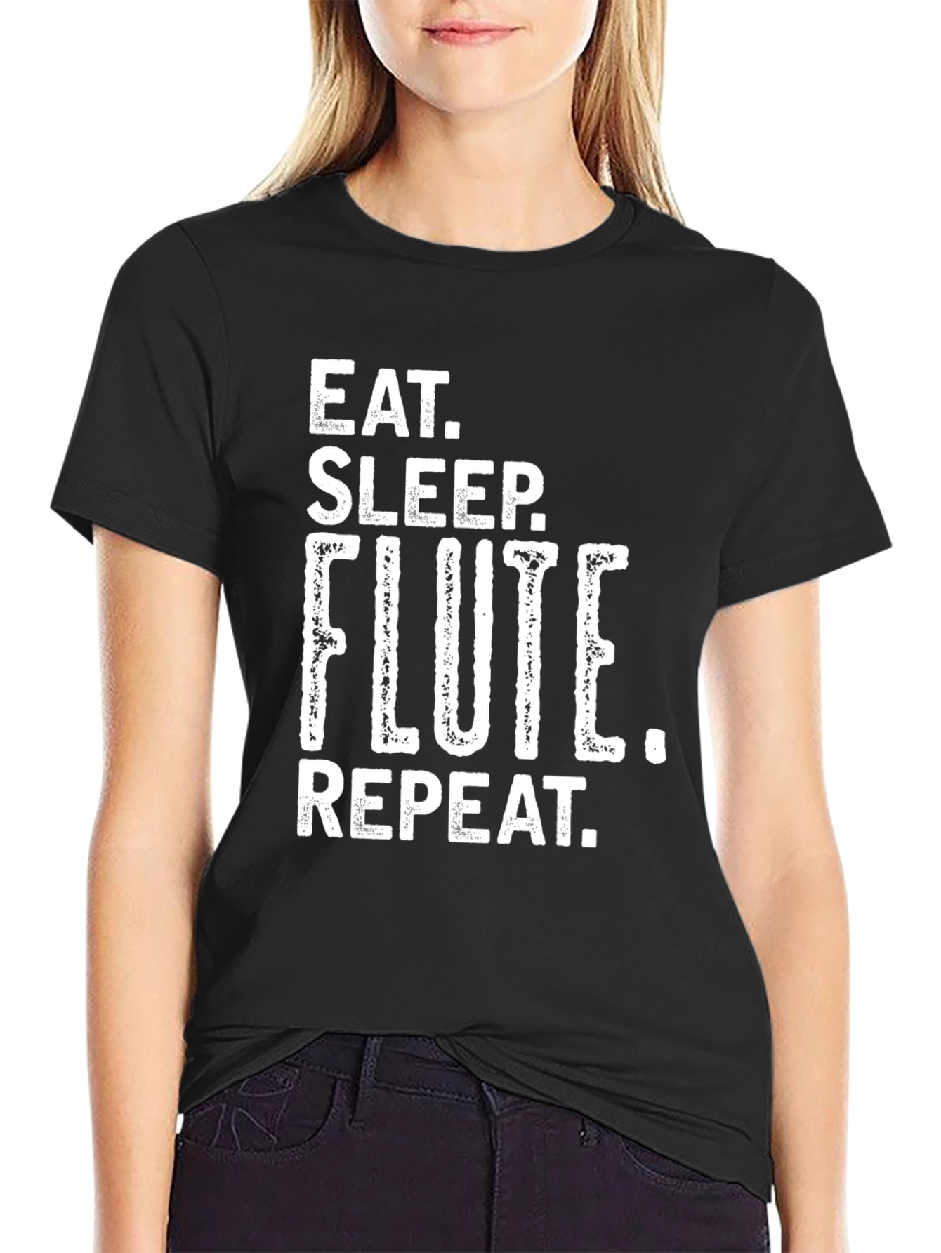 Eat Sleep Flute Repeat Graphic Tee