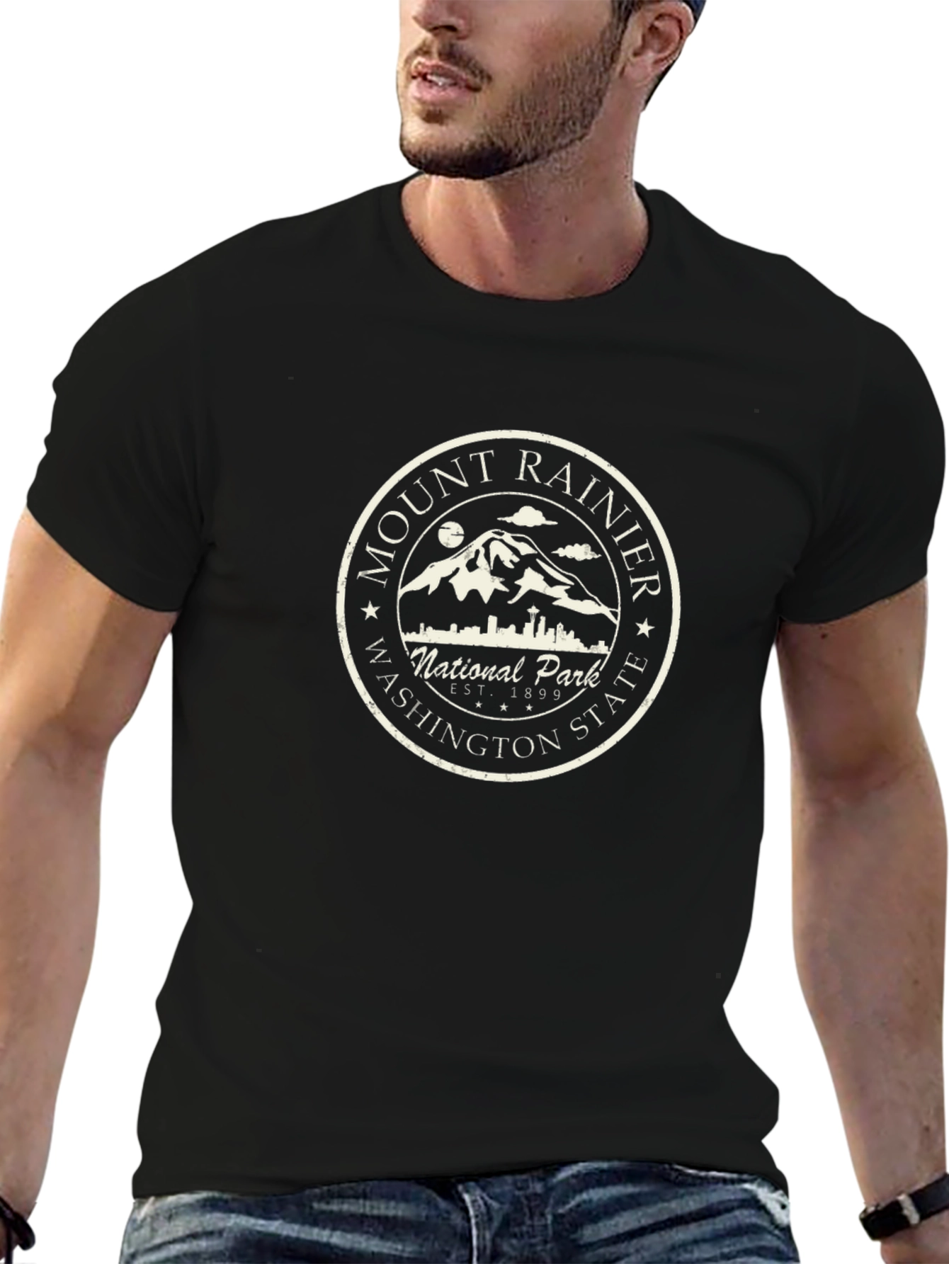 Mount Rainier National Park Graphic Tee - Black