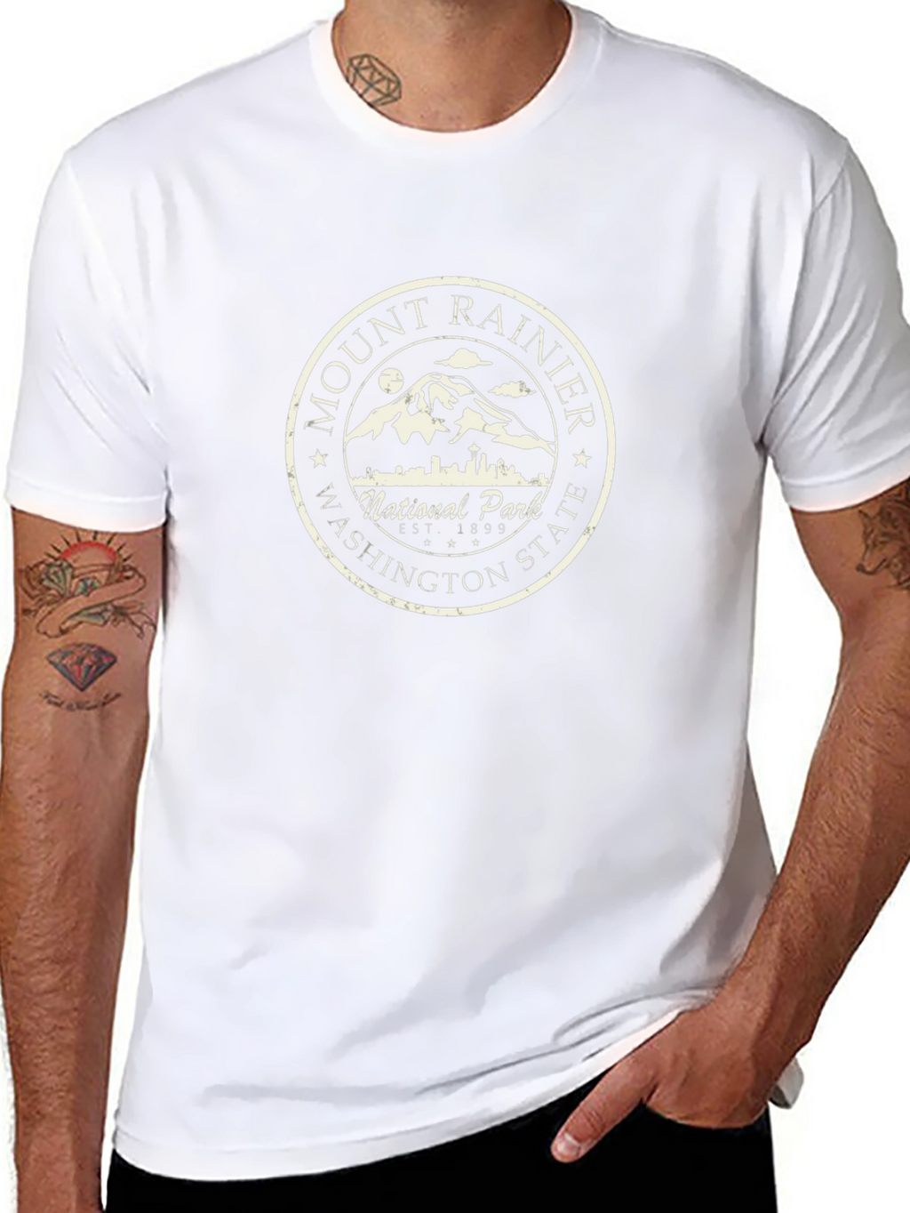 Mount Rainier National Park Graphic Tee - Black