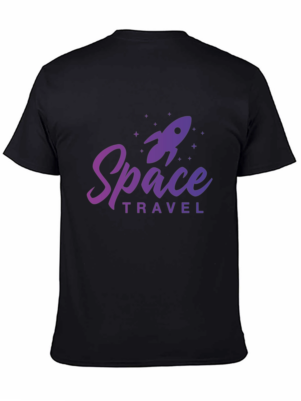 Space Travel Graphic Tee - Black Cotton T-Shirt