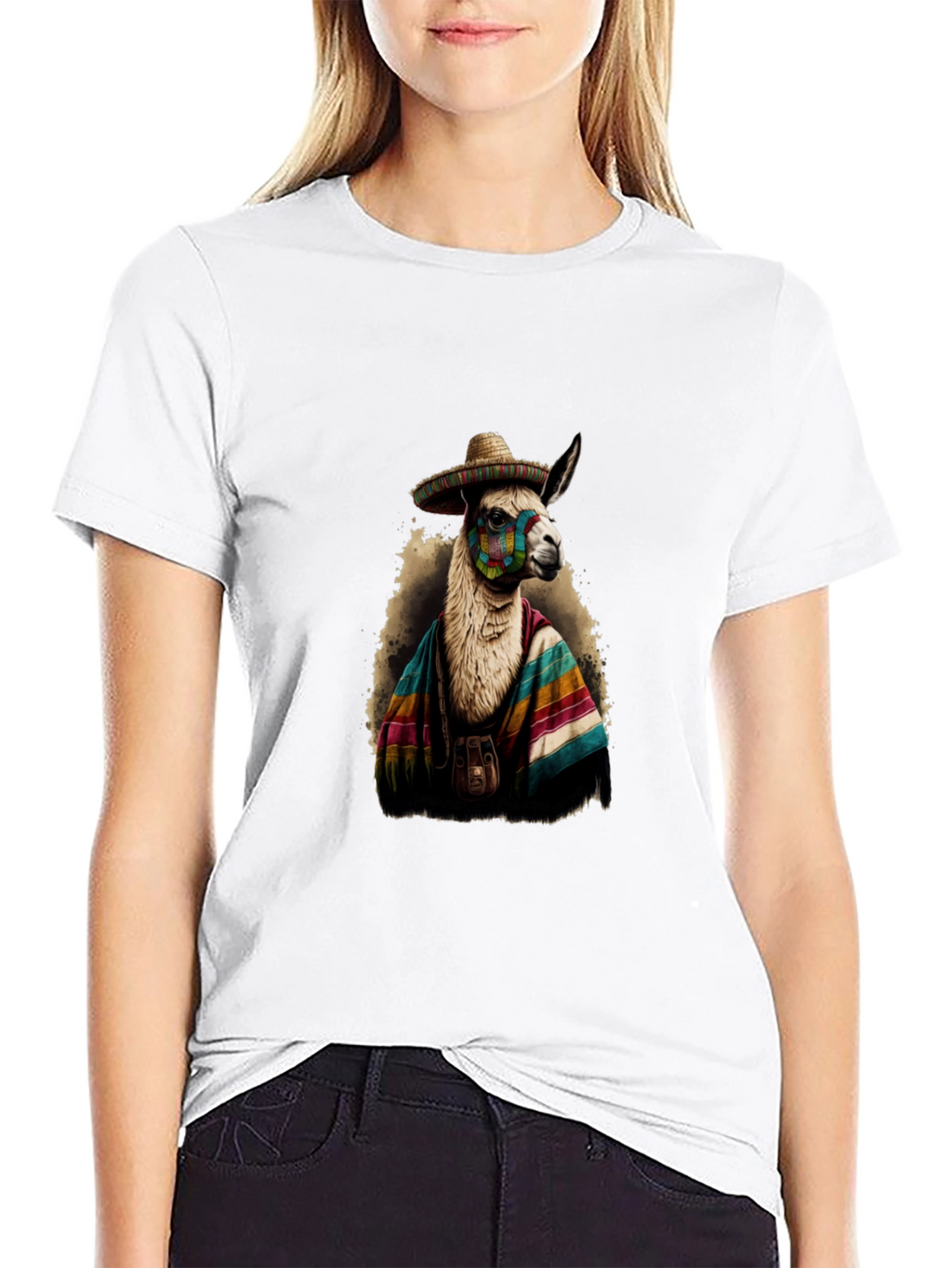 Mexican Llama Graphic T-Shirt