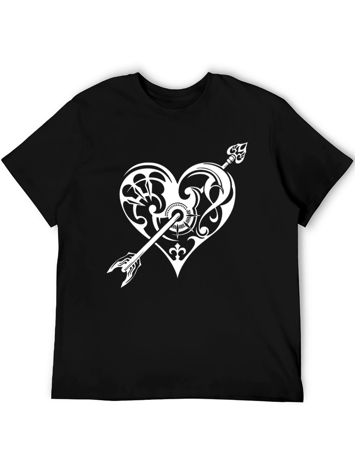 Heart Arrow Graphic Print Tee - Black