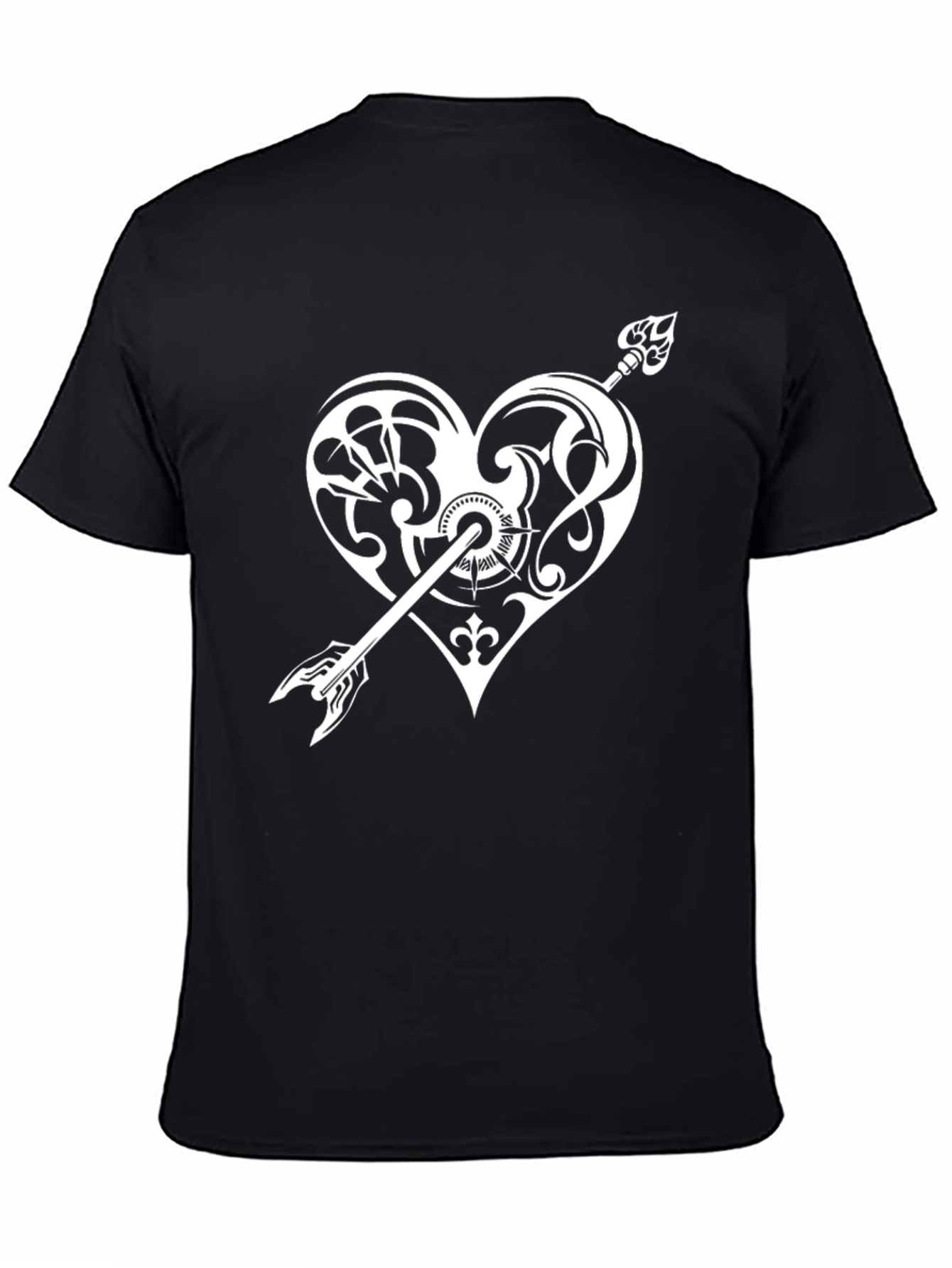 Heart Arrow Graphic Print Tee - Black