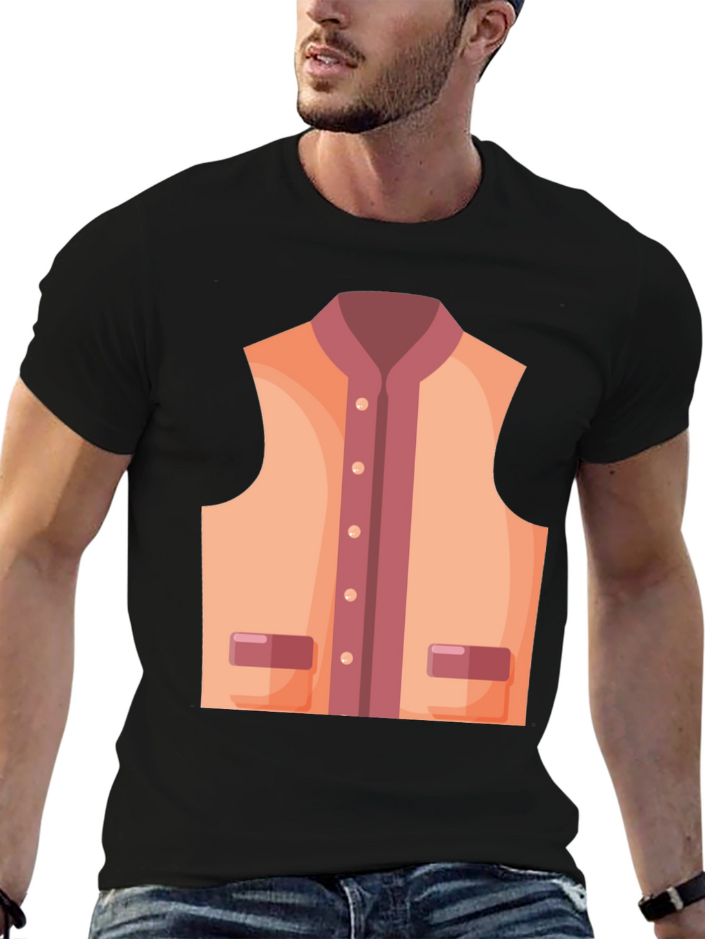 Novelty Vest Graphic T-Shirt