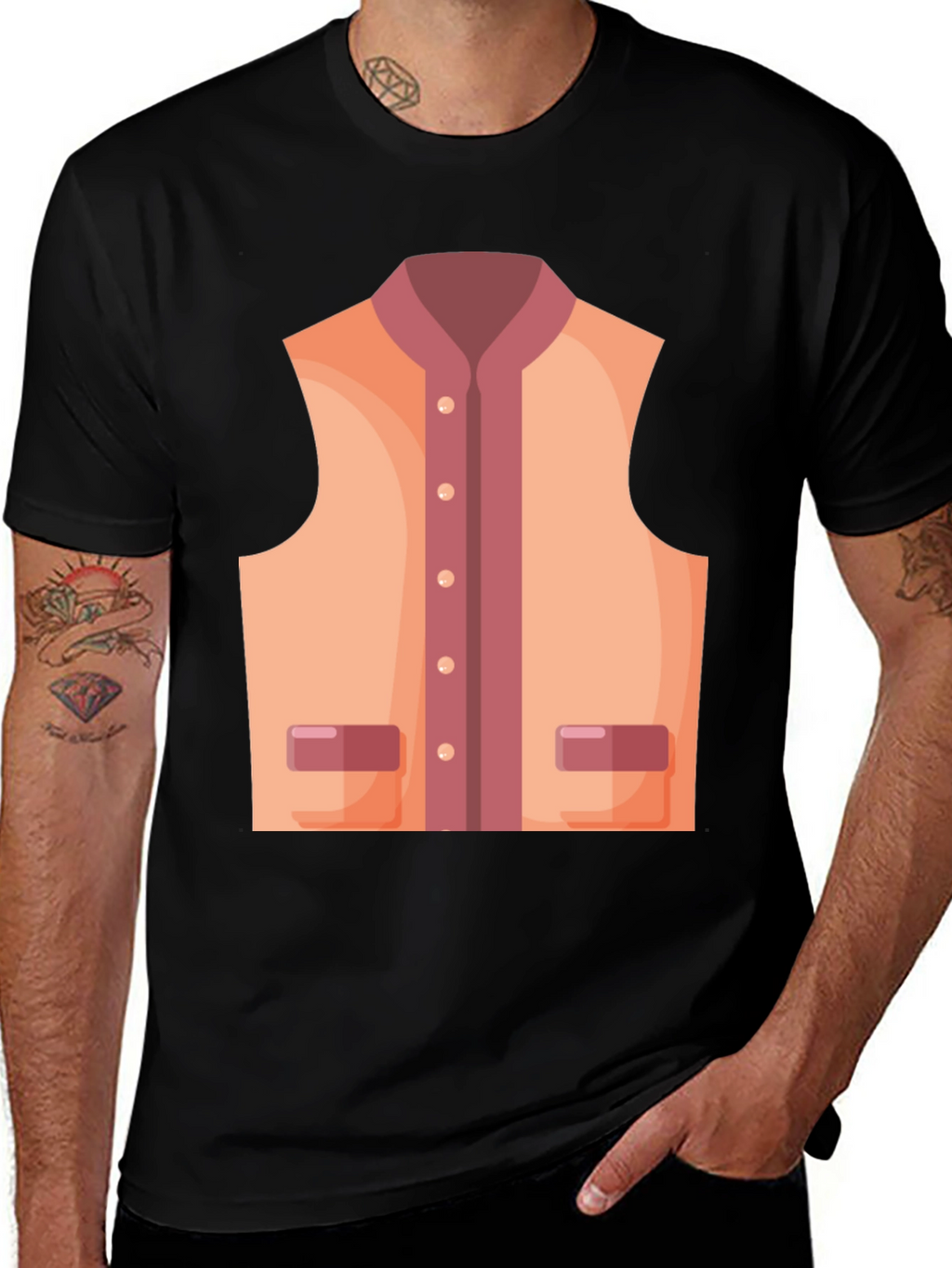 Novelty Vest Graphic T-Shirt