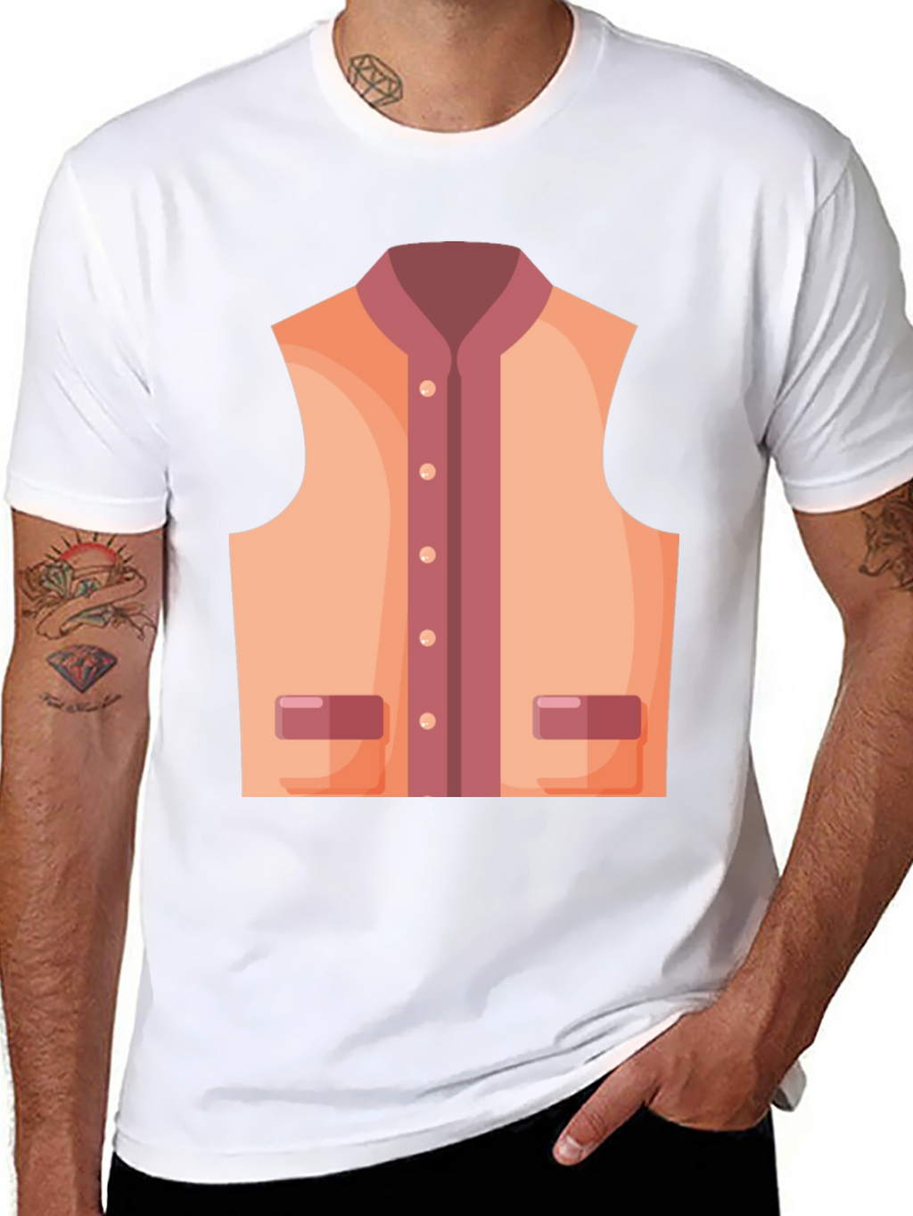 Novelty Vest Graphic T-Shirt