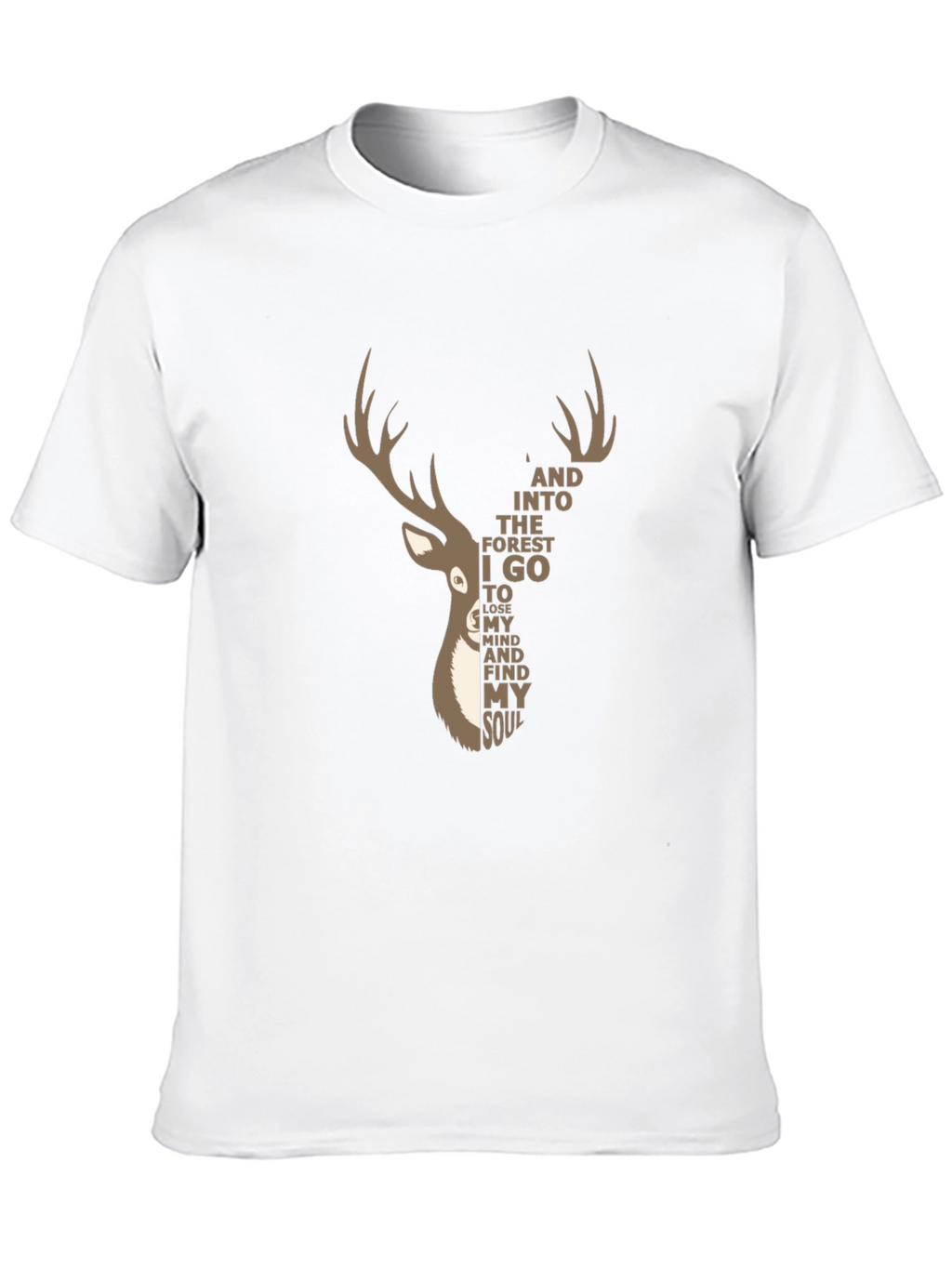 Deer Forest Soul Graphic Tee - Black