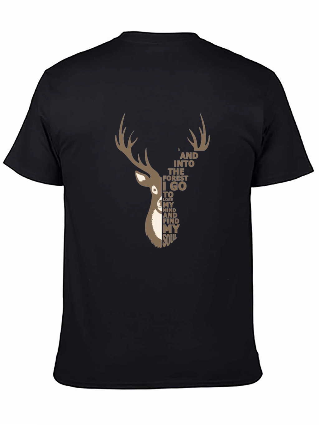 Deer Forest Soul Graphic Tee - Black