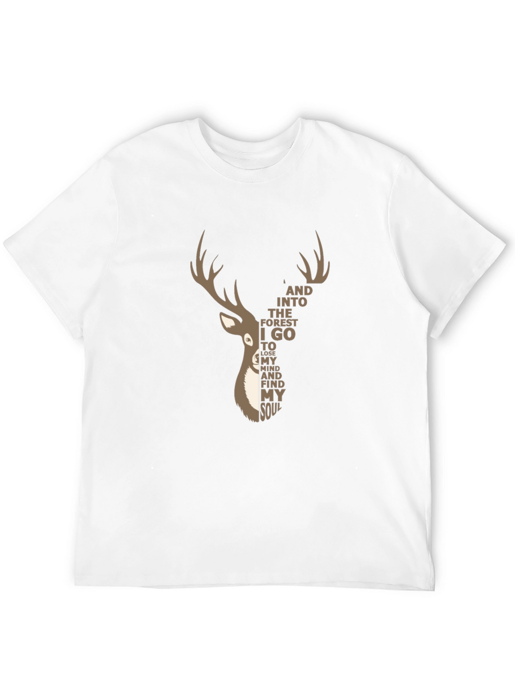 Deer Forest Soul Graphic Tee - Black
