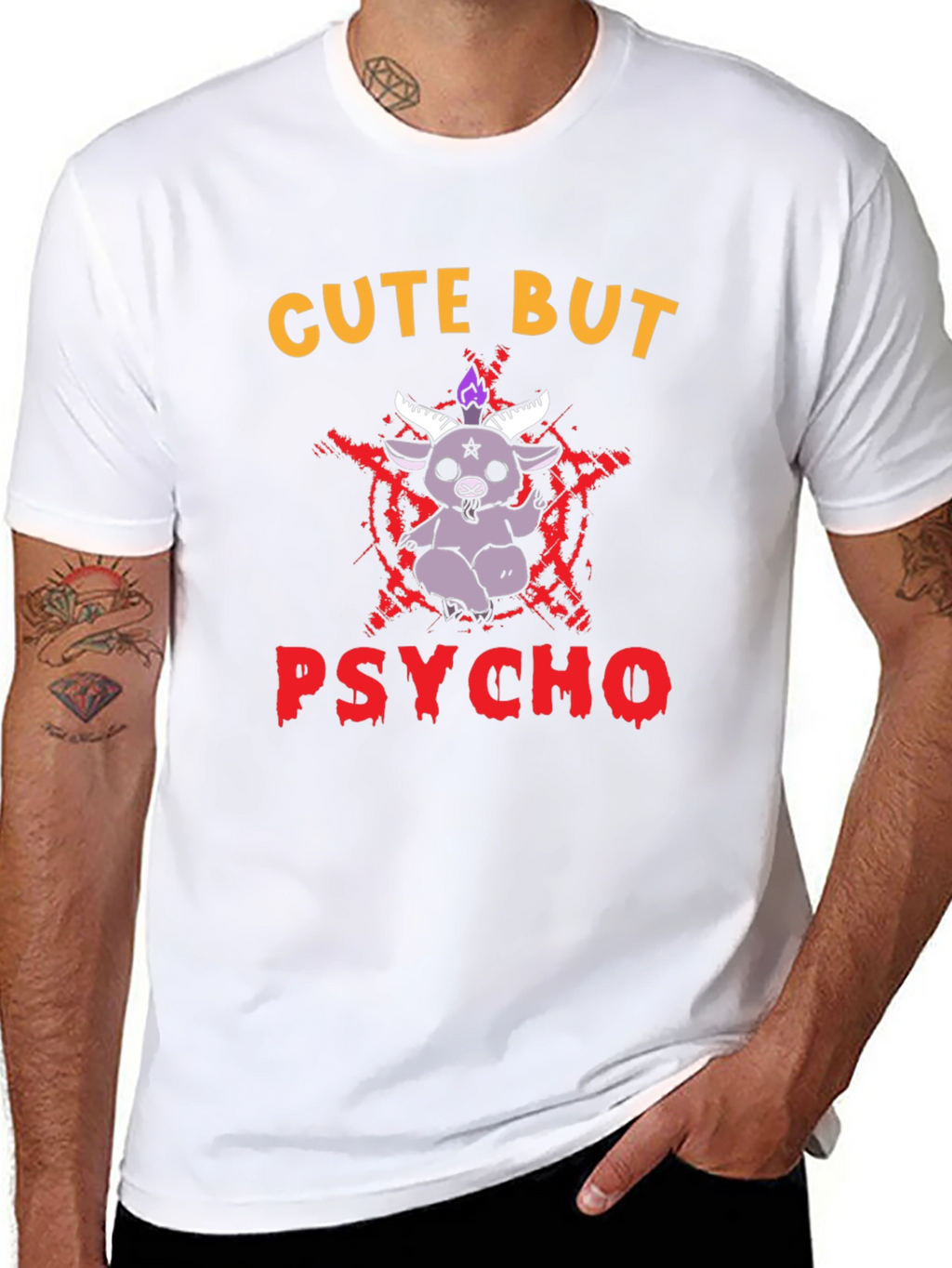Cute But Psycho T-Shirt - Baphomet Graphic Tee