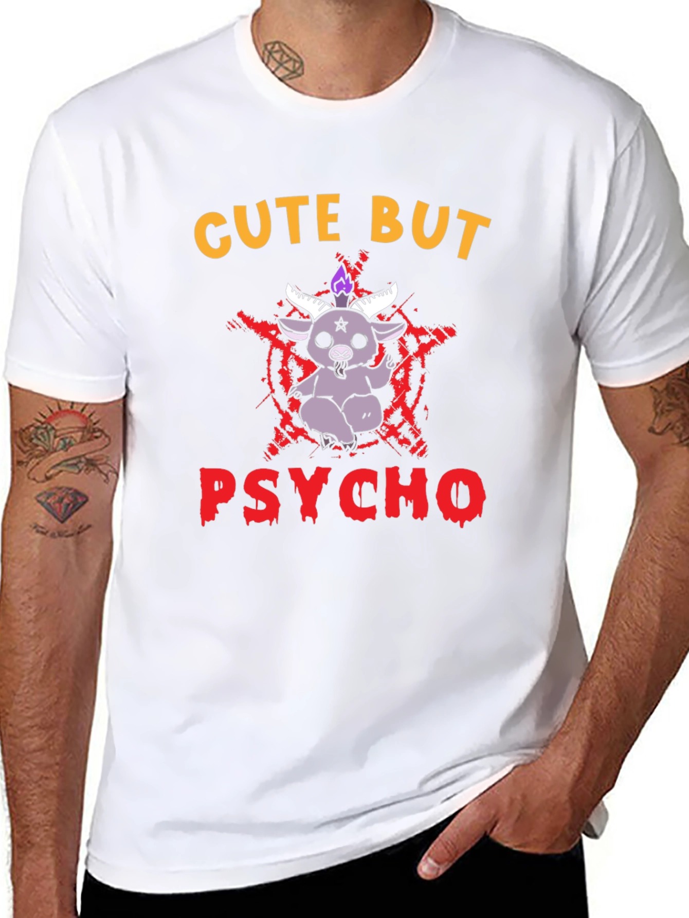 Cute But Psycho T-Shirt - Baphomet Graphic Tee