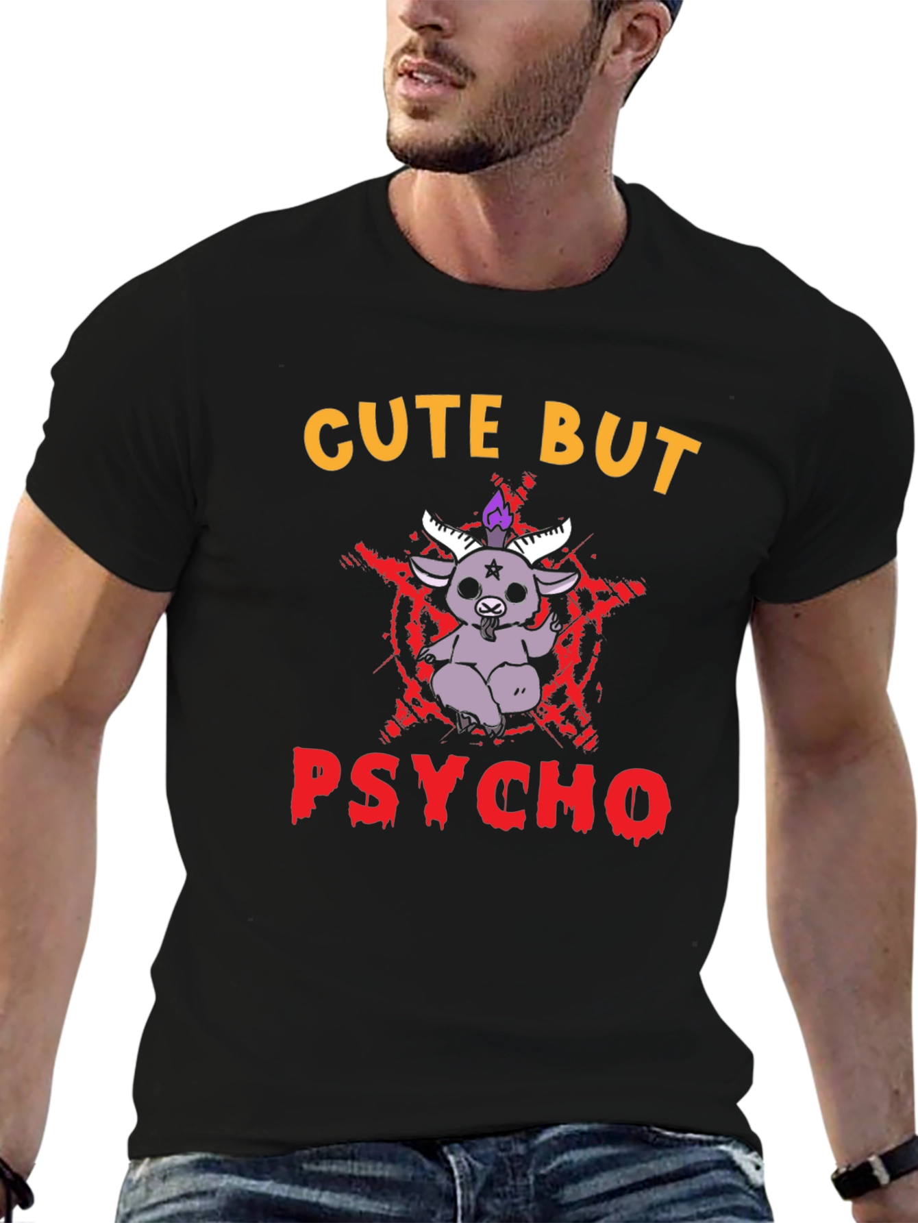 Cute But Psycho T-Shirt - Baphomet Graphic Tee