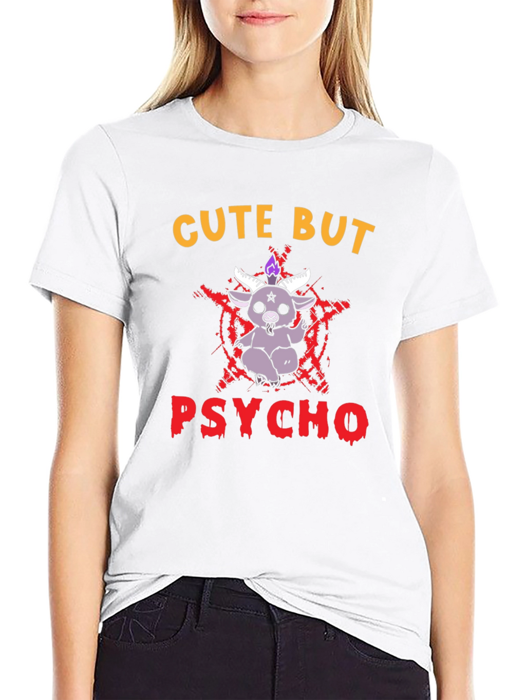 Cute But Psycho T-Shirt - Baphomet Graphic Tee