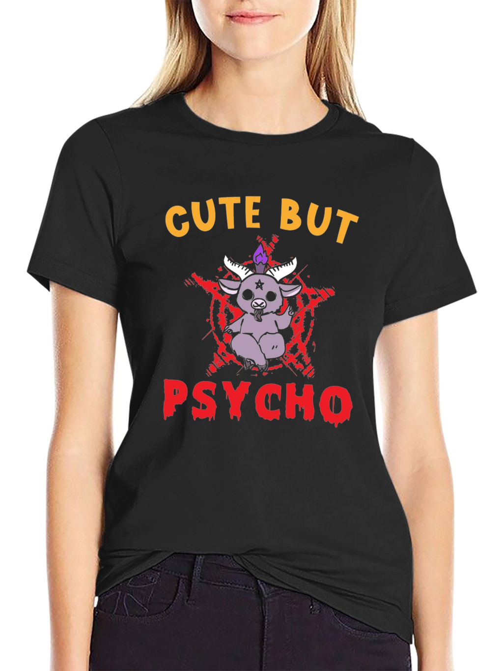 Cute But Psycho T-Shirt - Baphomet Graphic Tee