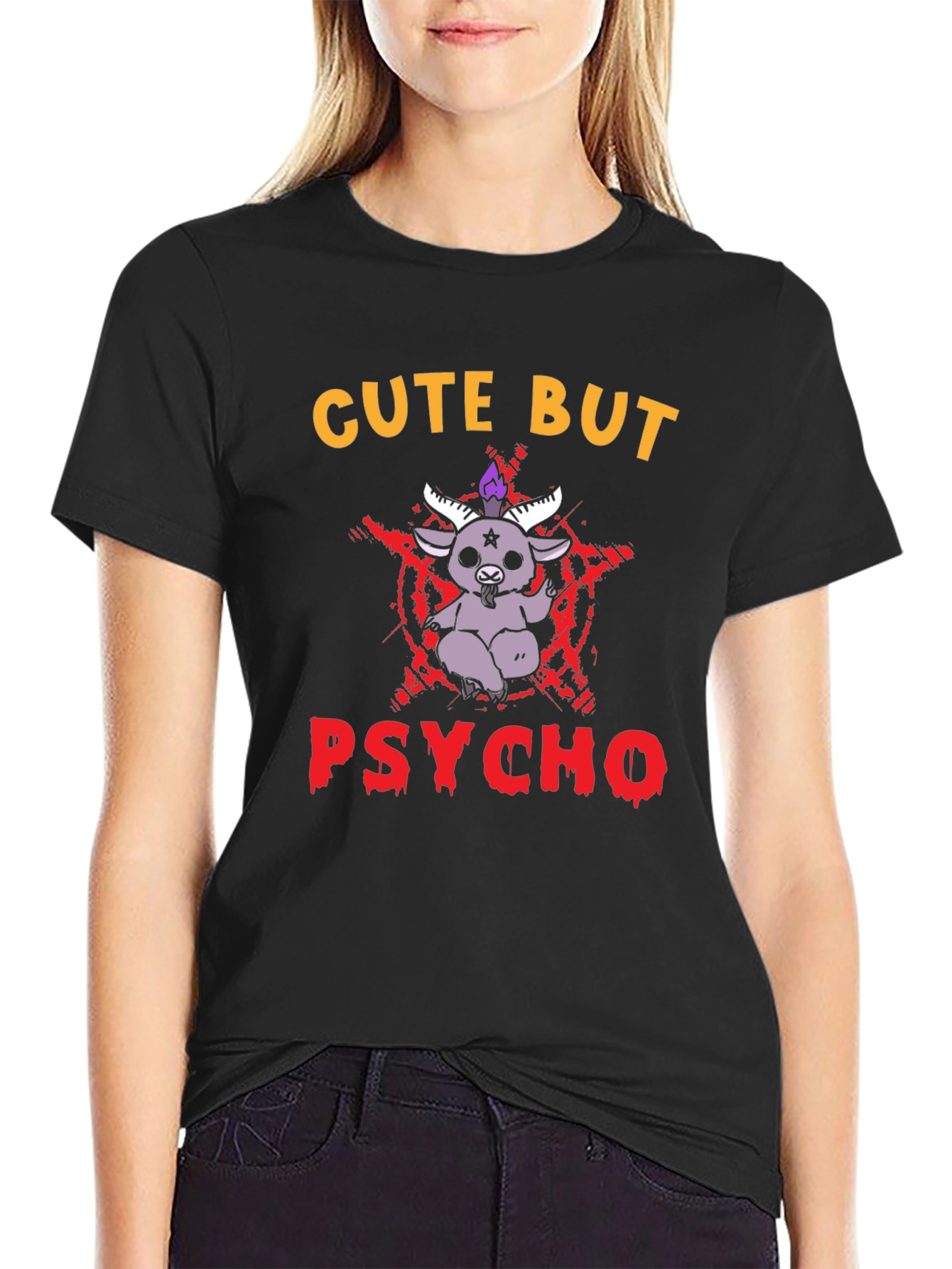 Cute But Psycho T-Shirt - Baphomet Graphic Tee