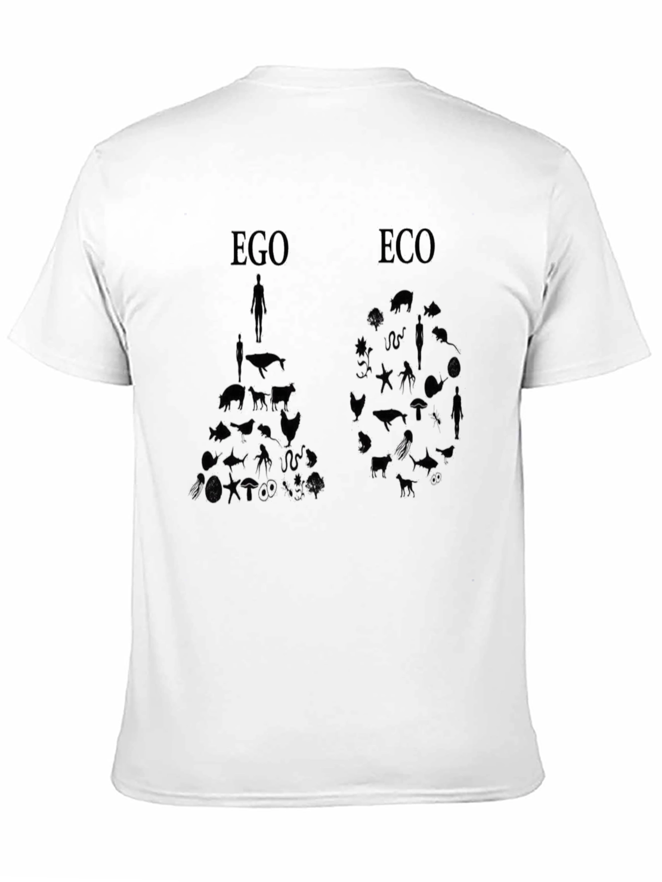 Ego vs Eco Graphic Print Black T-Shirt