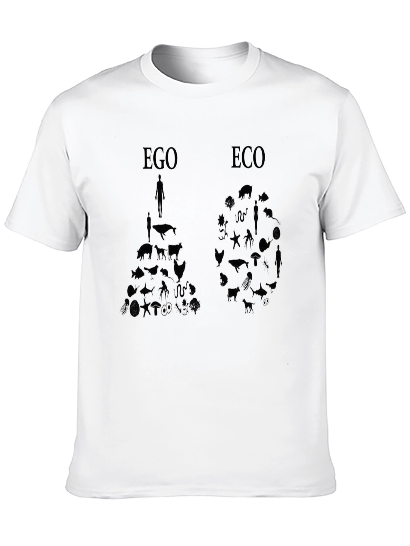 Ego vs Eco Graphic Print Black T-Shirt