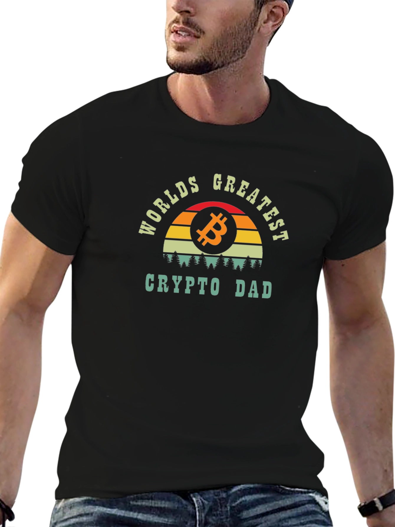 Worlds Greatest Crypto Dad T-Shirt Bitcoin Graphic Tee