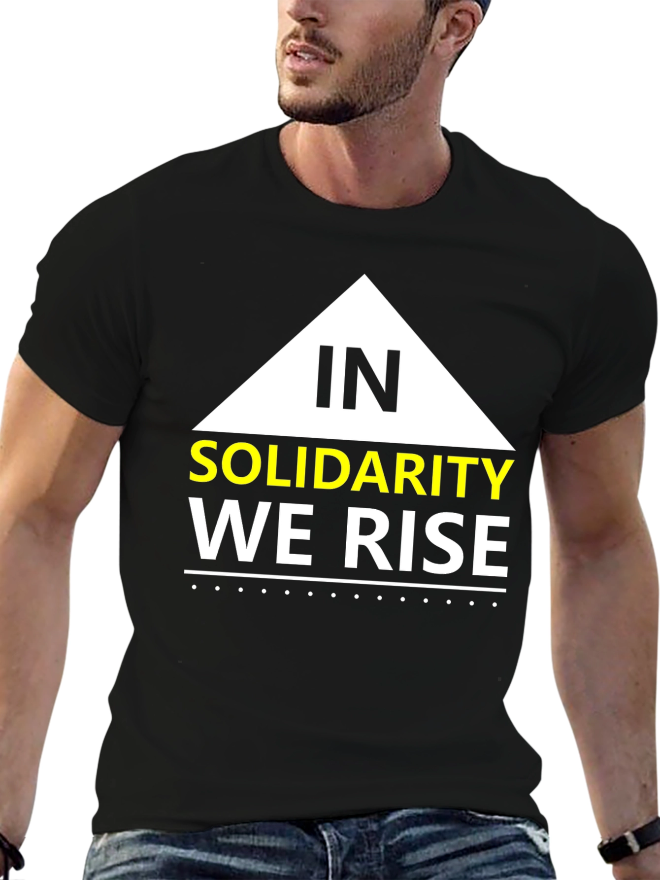 Solidarity We Rise Graphic Tee - Black Cotton