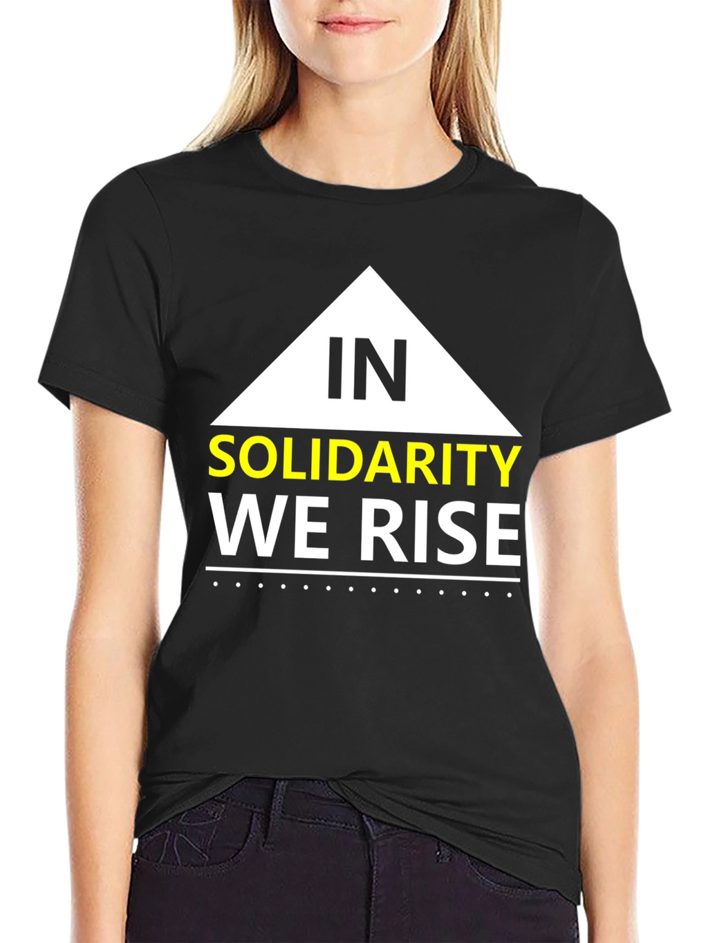 Solidarity We Rise Graphic Tee - Black Cotton