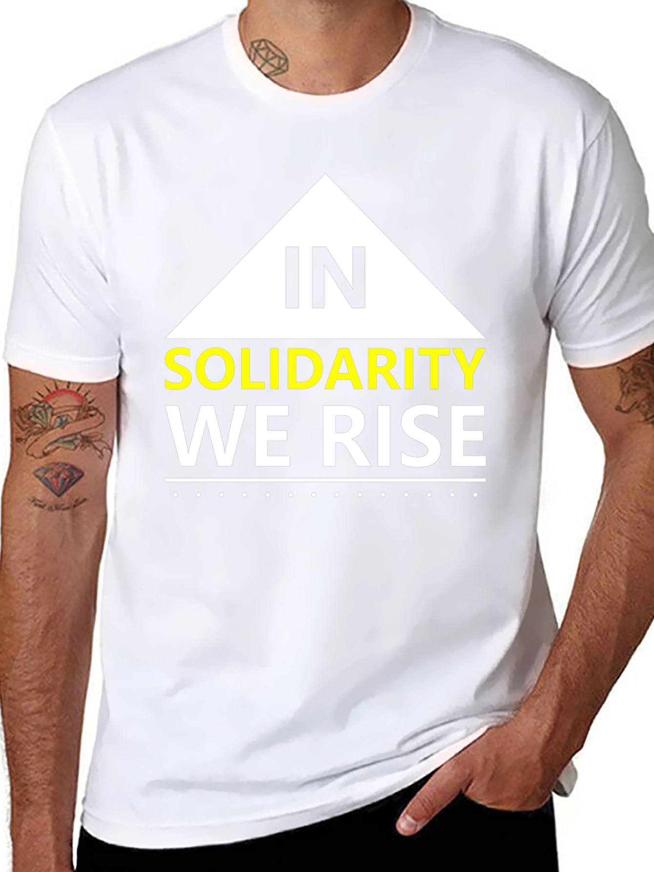 Solidarity We Rise Graphic Tee - Black Cotton
