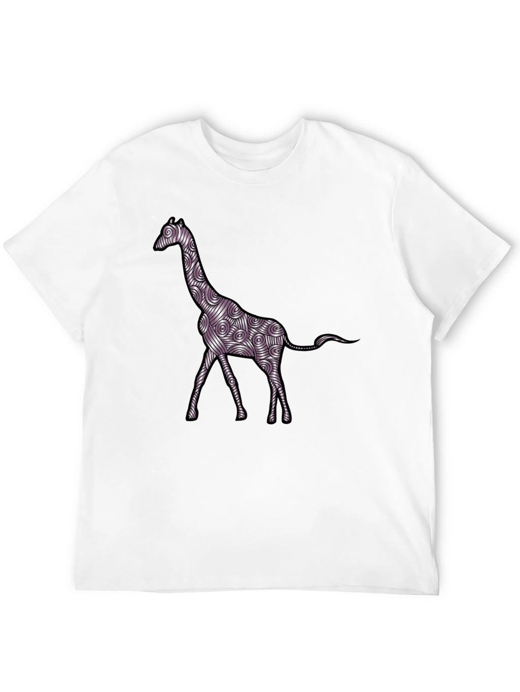 Giraffe Art Mens Black T-Shirt