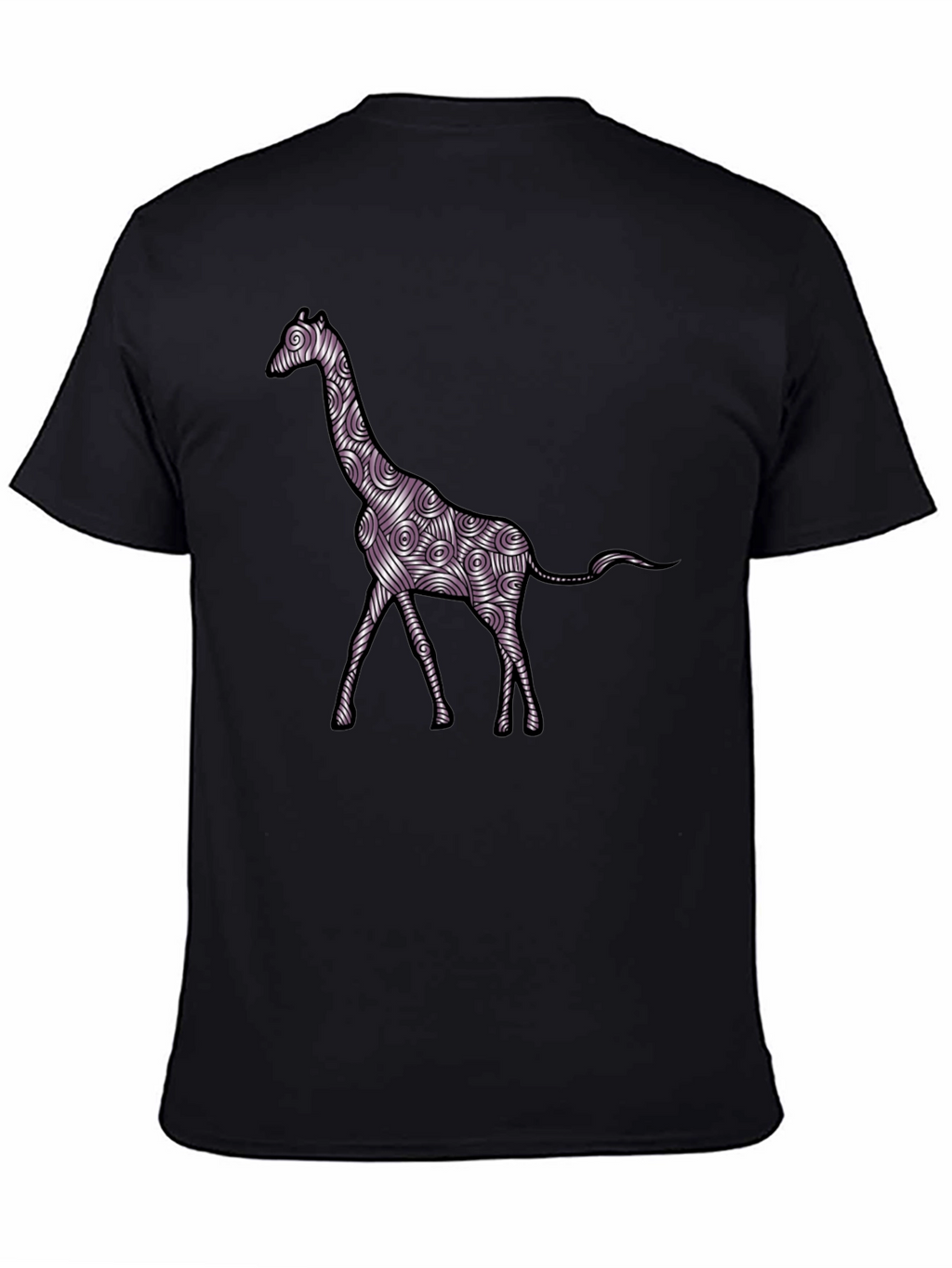 Giraffe Art Mens Black T-Shirt