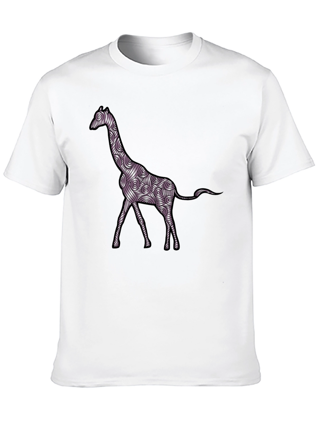 Giraffe Art Mens Black T-Shirt