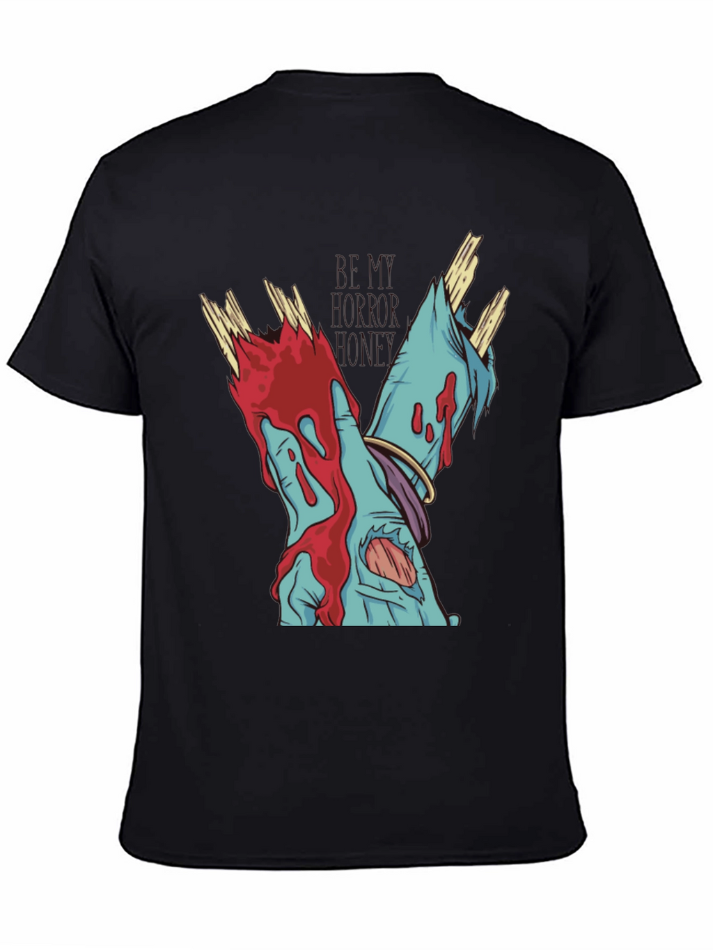 Zombie Hands Graphic Tee - Black Cotton T-Shirt