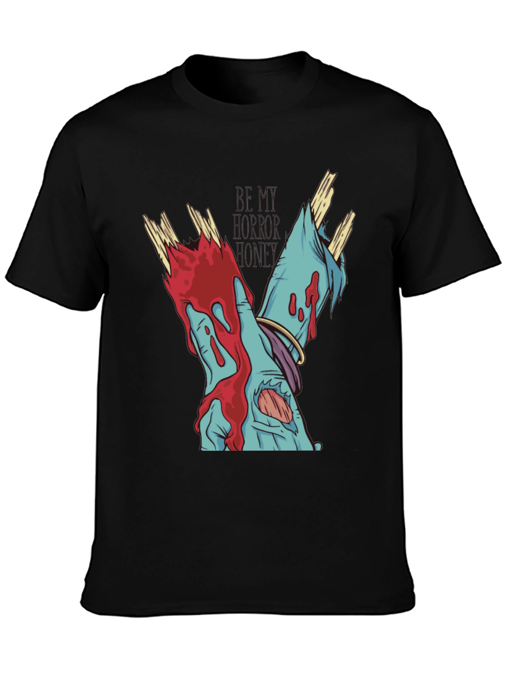 Zombie Hands Graphic Tee - Black Cotton T-Shirt