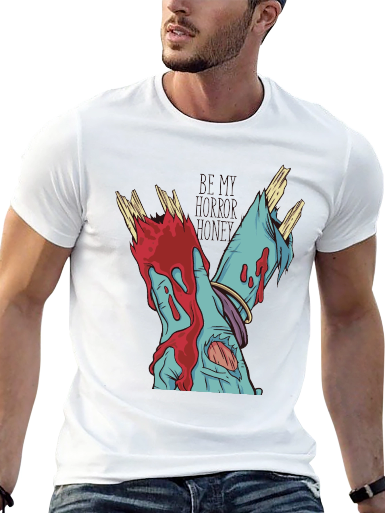 Zombie Hands Graphic Tee - Black Cotton T-Shirt