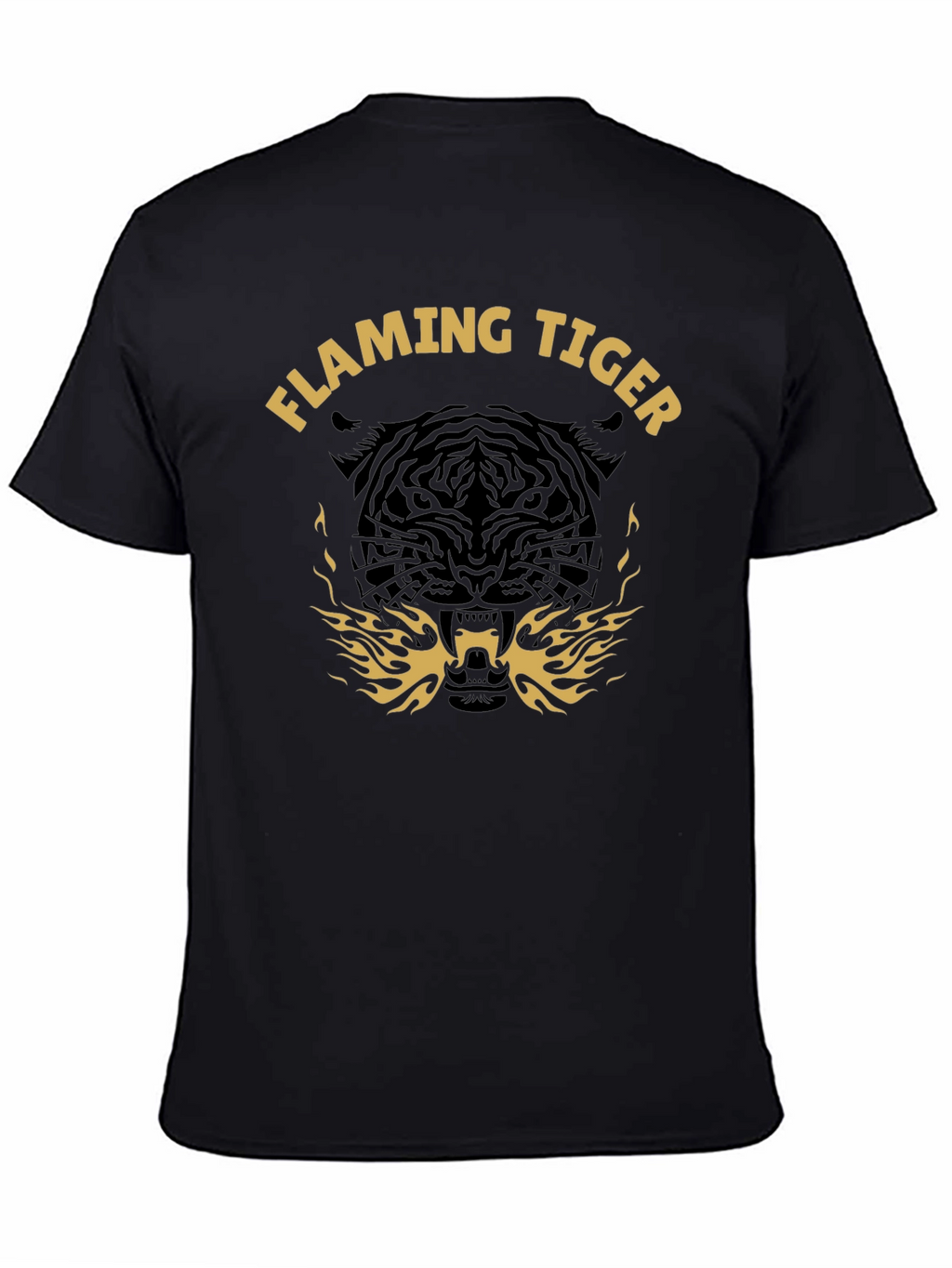 Flaming Tiger Graphic T-Shirt - Bold Black Tee
