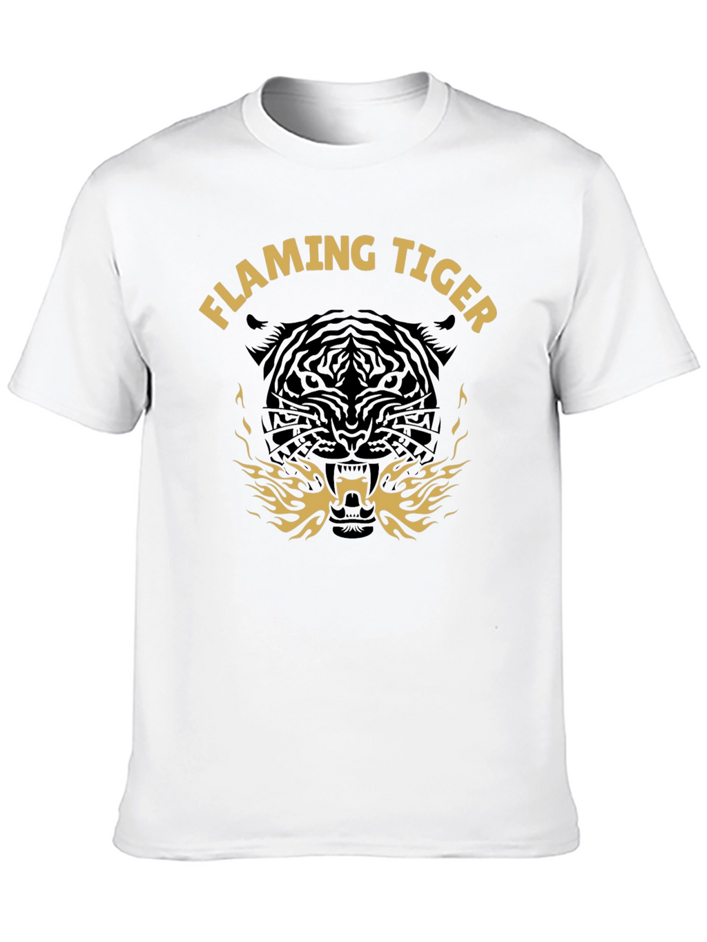 Flaming Tiger Graphic T-Shirt - Bold Black Tee