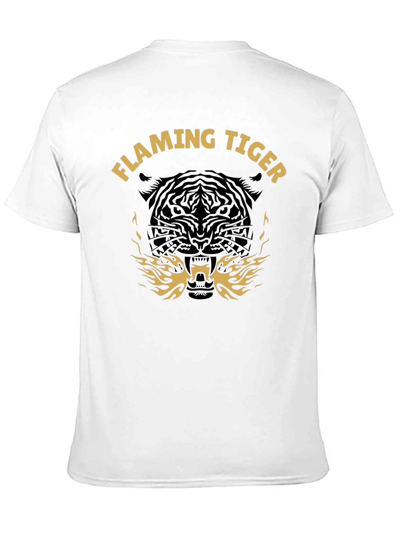 Flaming Tiger Graphic T-Shirt - Bold Black Tee