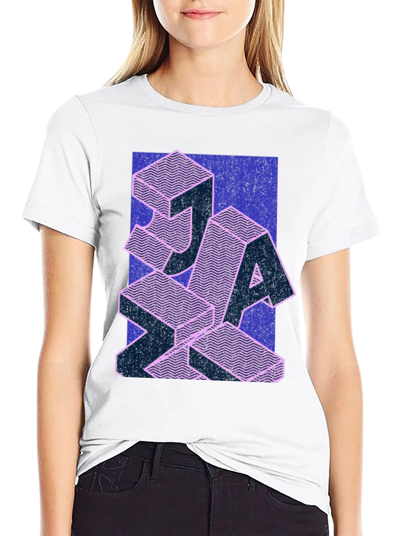 Retro Geometric Patterned T-Shirt