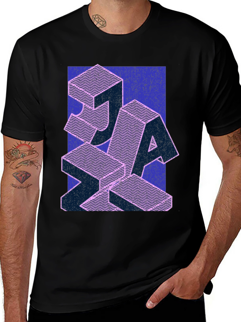 Retro Geometric Patterned T-Shirt