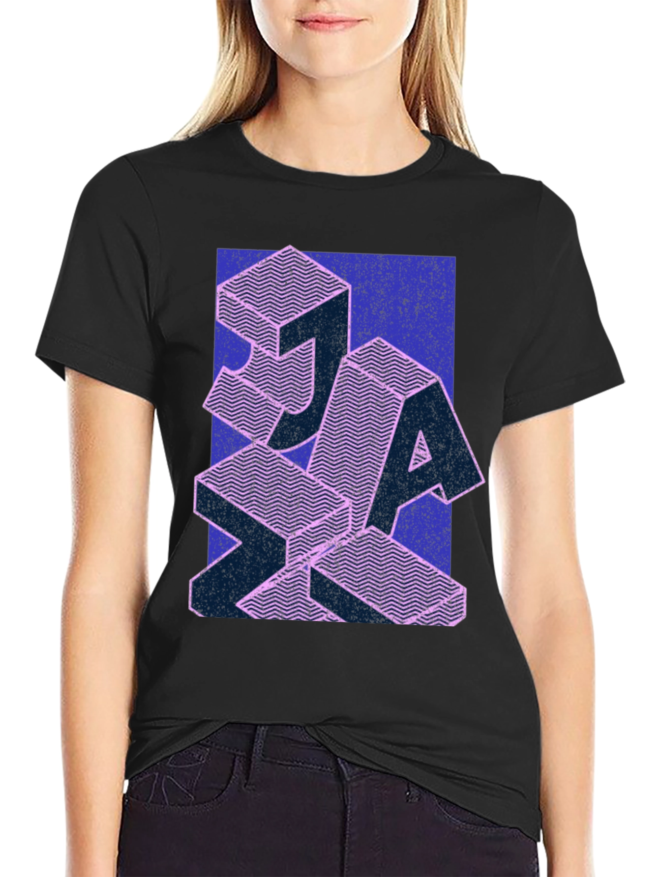 Retro Geometric Patterned T-Shirt