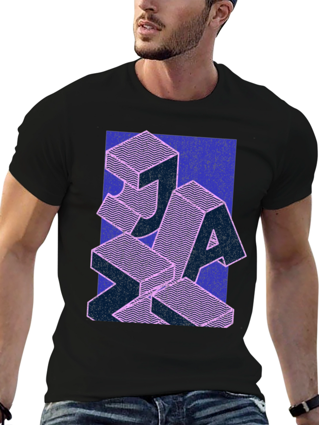 Retro Geometric Patterned T-Shirt