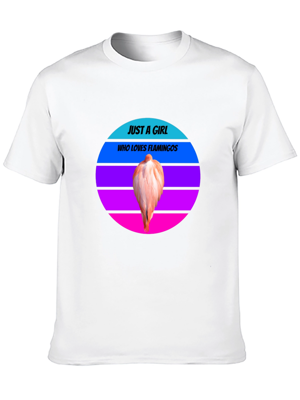 Just A Girl Who Loves Flamingos Black Tee