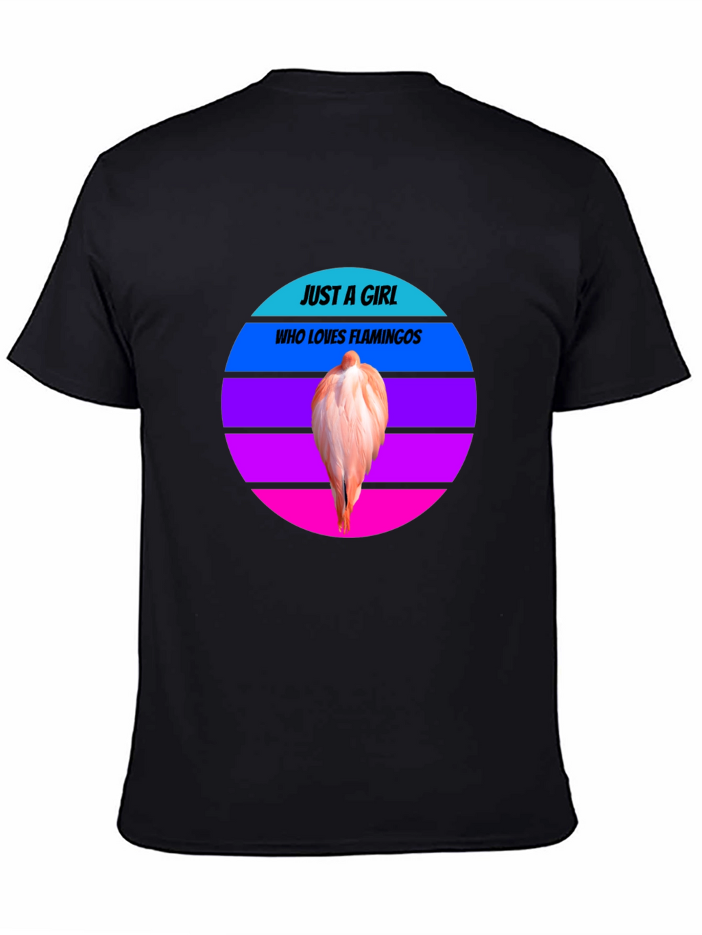 Just A Girl Who Loves Flamingos Black Tee