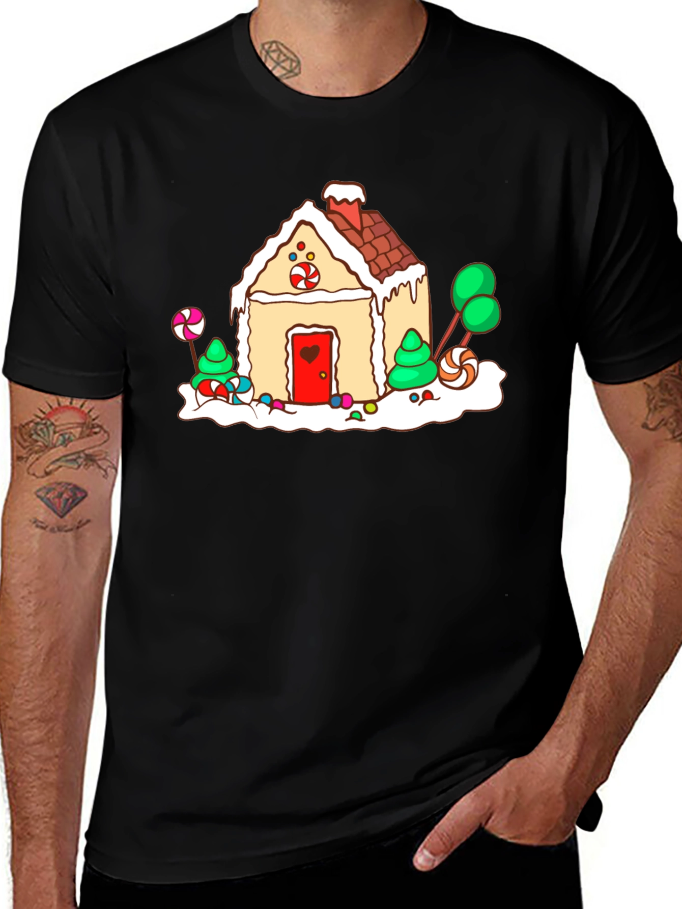 Gingerbread House T-Shirt - Holiday Festive Design