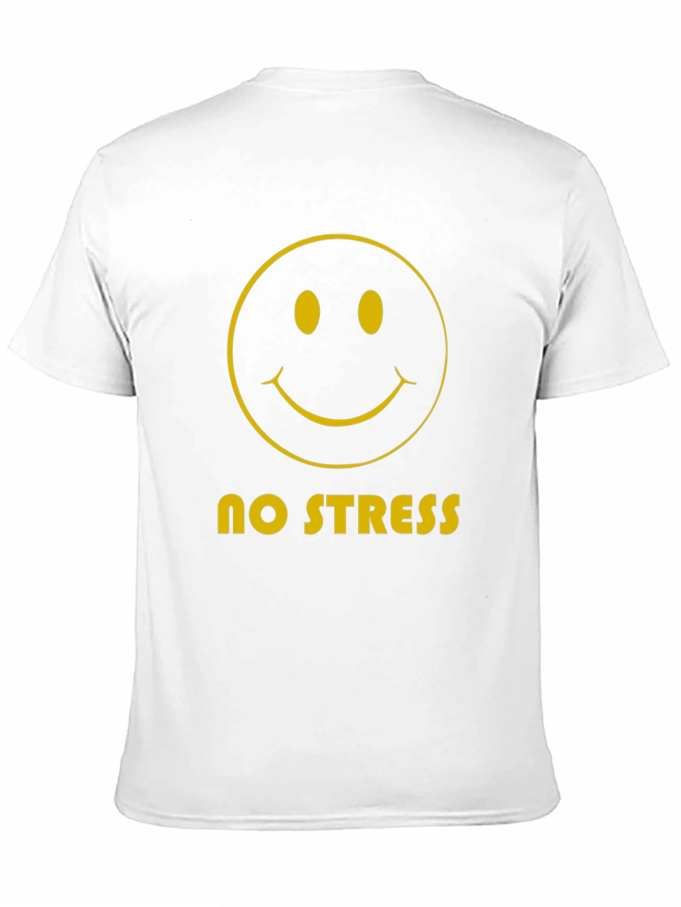 No Stress Smiley Face Graphic Tee - Black