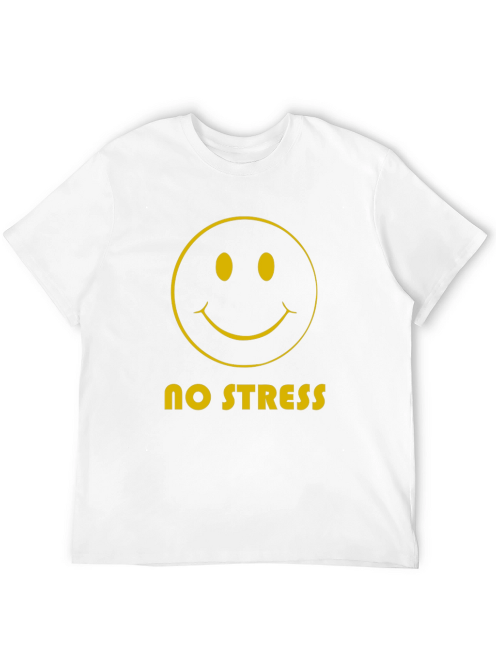 No Stress Smiley Face Graphic Tee - Black