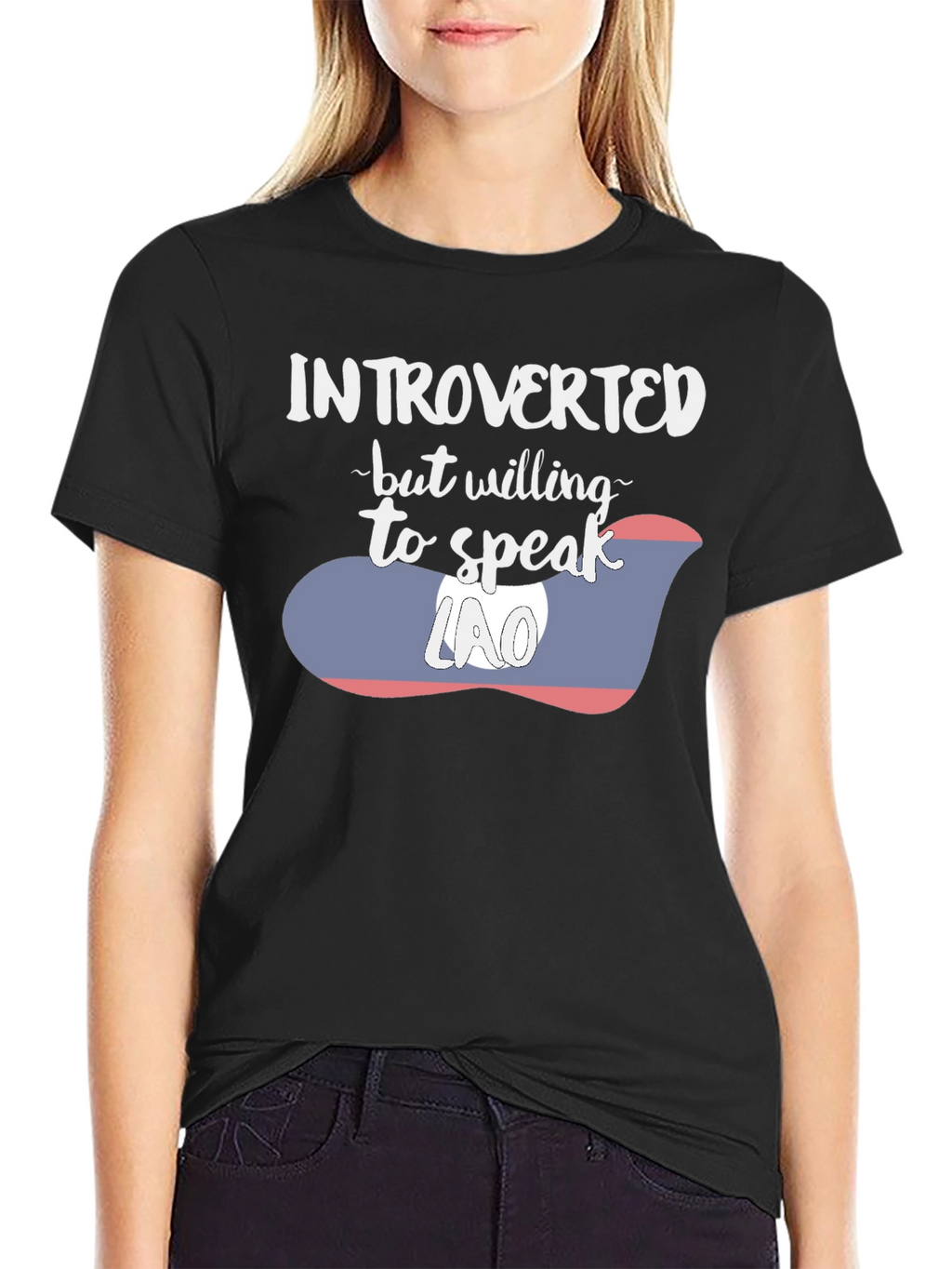 Introverted Lao Flag Graphic Tee