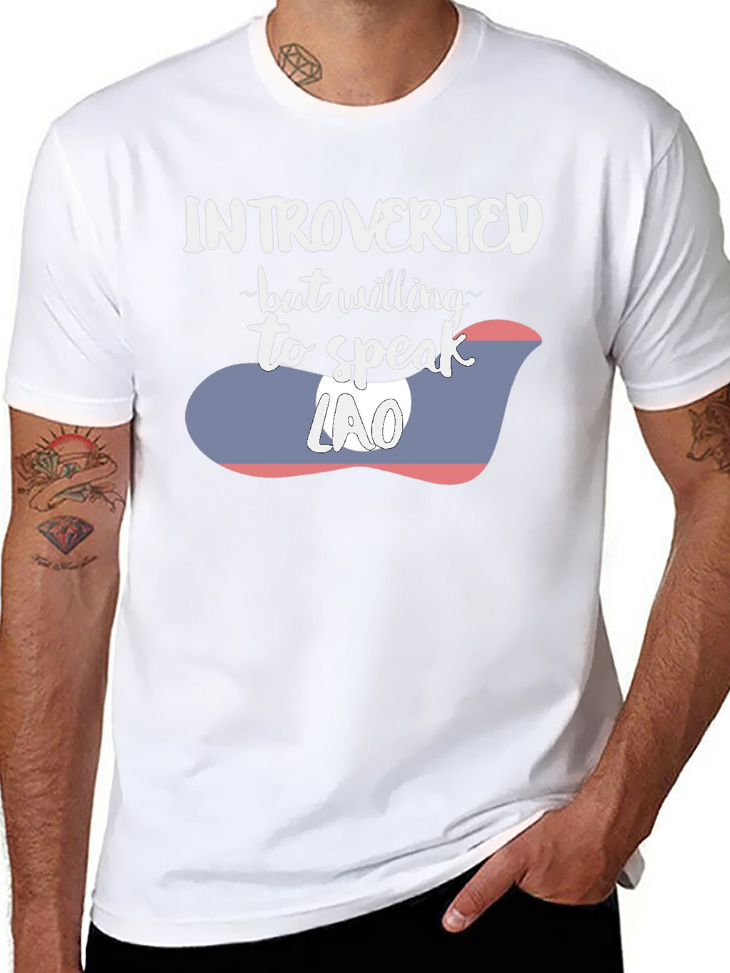 Introverted Lao Flag Graphic Tee