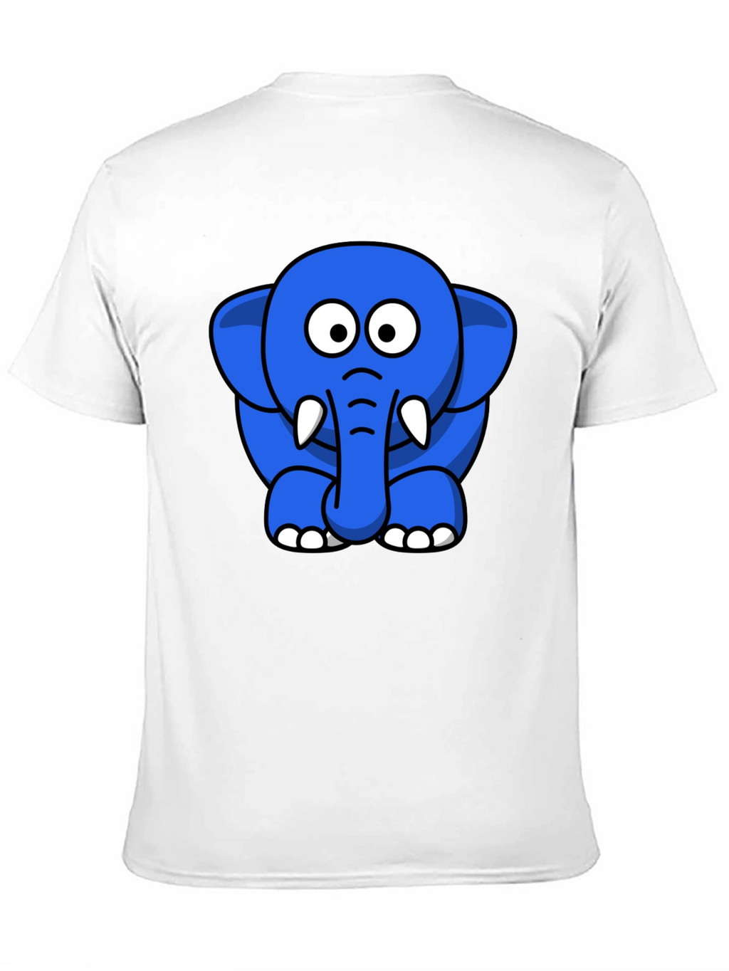 Blue Elephant Cartoon Graphic T-Shirt