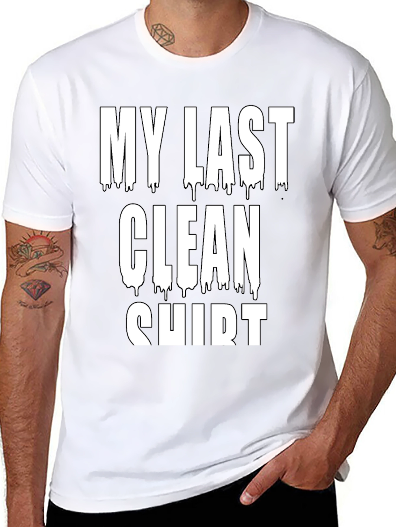 My Last Clean Shirt Graphic Tee - Black Cotton
