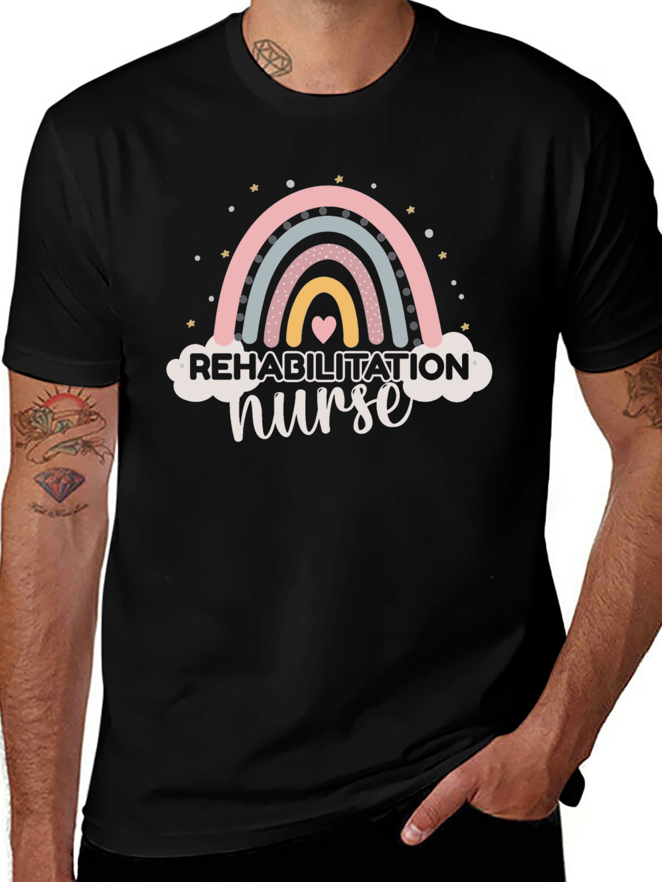 Rehabilitation Nurse Rainbow Graphic T-Shirt