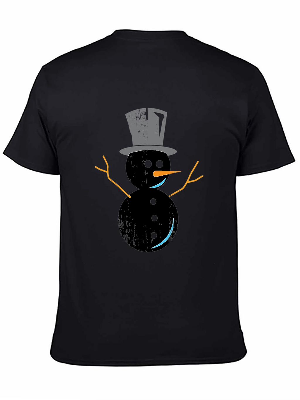 Snowman Graphic Tee - Black Holiday Shirt