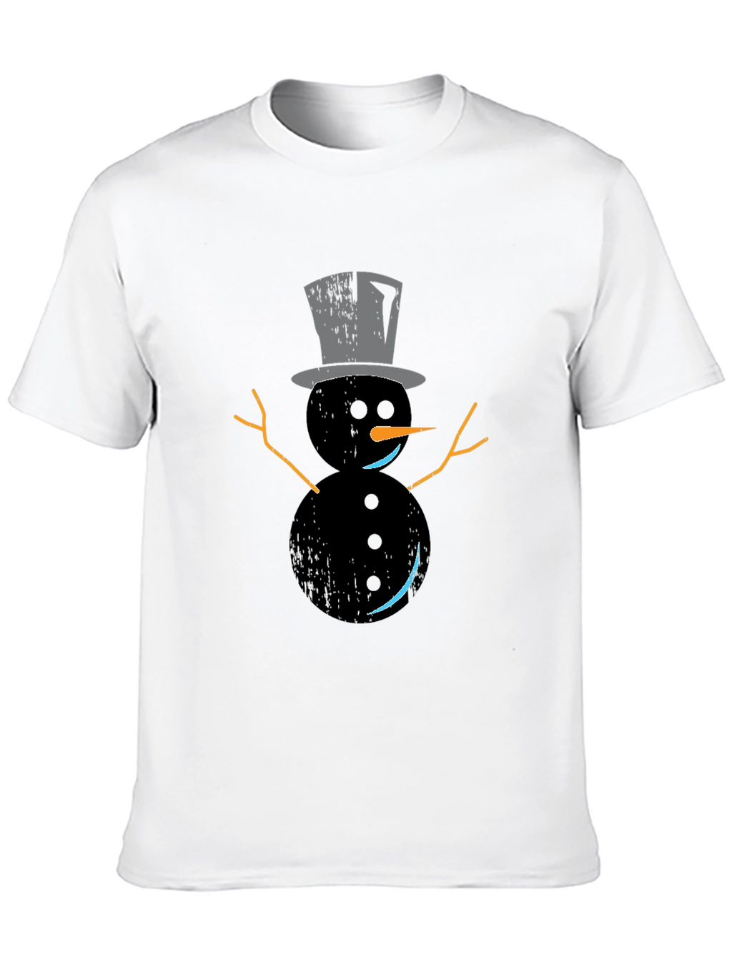 Snowman Graphic Tee - Black Holiday Shirt